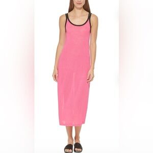 Dkny Women's Double Strap Dress Cover Up Swimsuit Pink